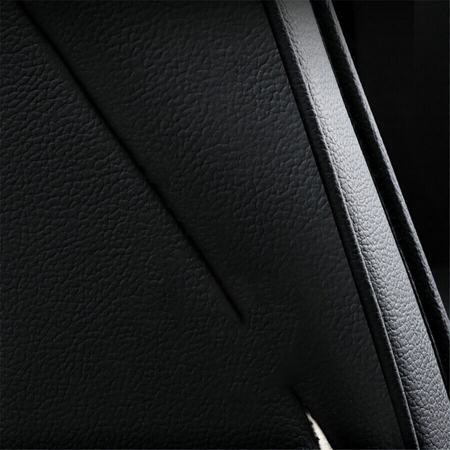 Car PU Leather for Seat Cover Front+Rear Split Bench Protection Cushion Black+Red US Q