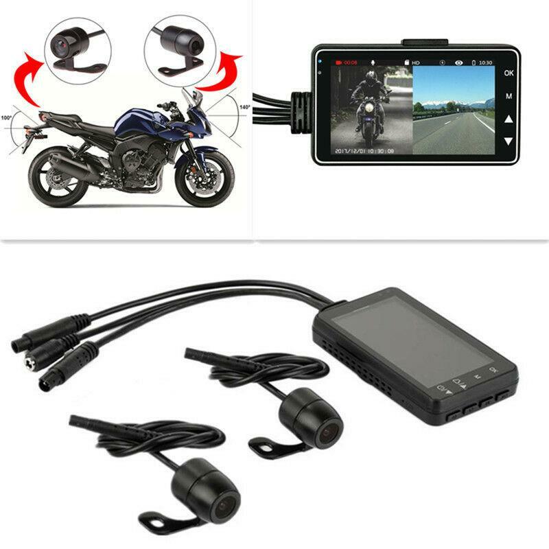 Motorcycle 3-inch LCD Dual-Camera DVR Recorder/Dashcam n