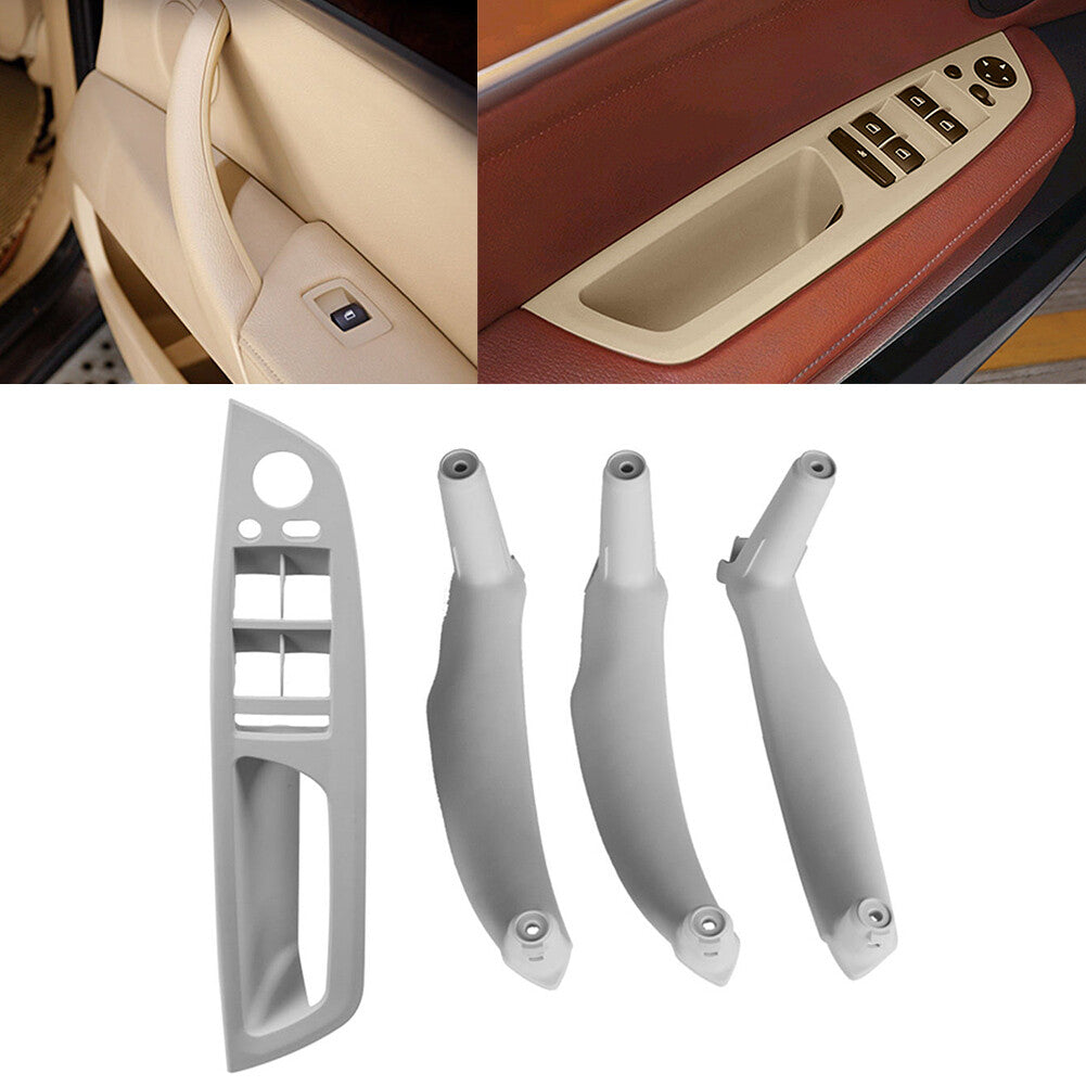 4x Gray Inner Interior Door Pull Handle Trim Cover for BMW X5 E70 X6 E71 E72 LHD