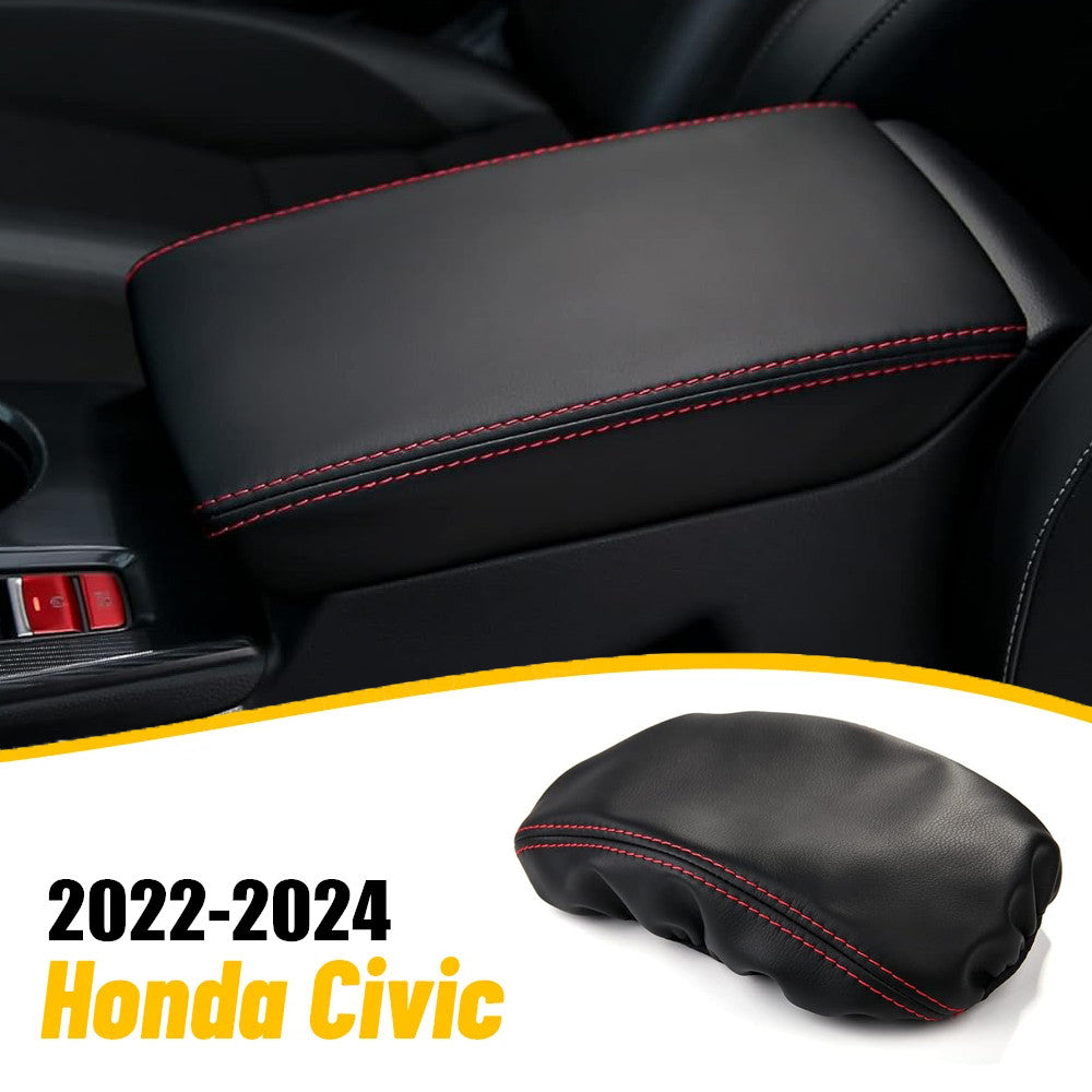 Red stitched leather available for 2022-2024 for Honda for Civic center console cover and armrest cover. n