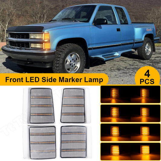 LED Clear Corner Side Marker Lights for 1994 - 1999 for C/K 1500 2500 3500 Pickups - v