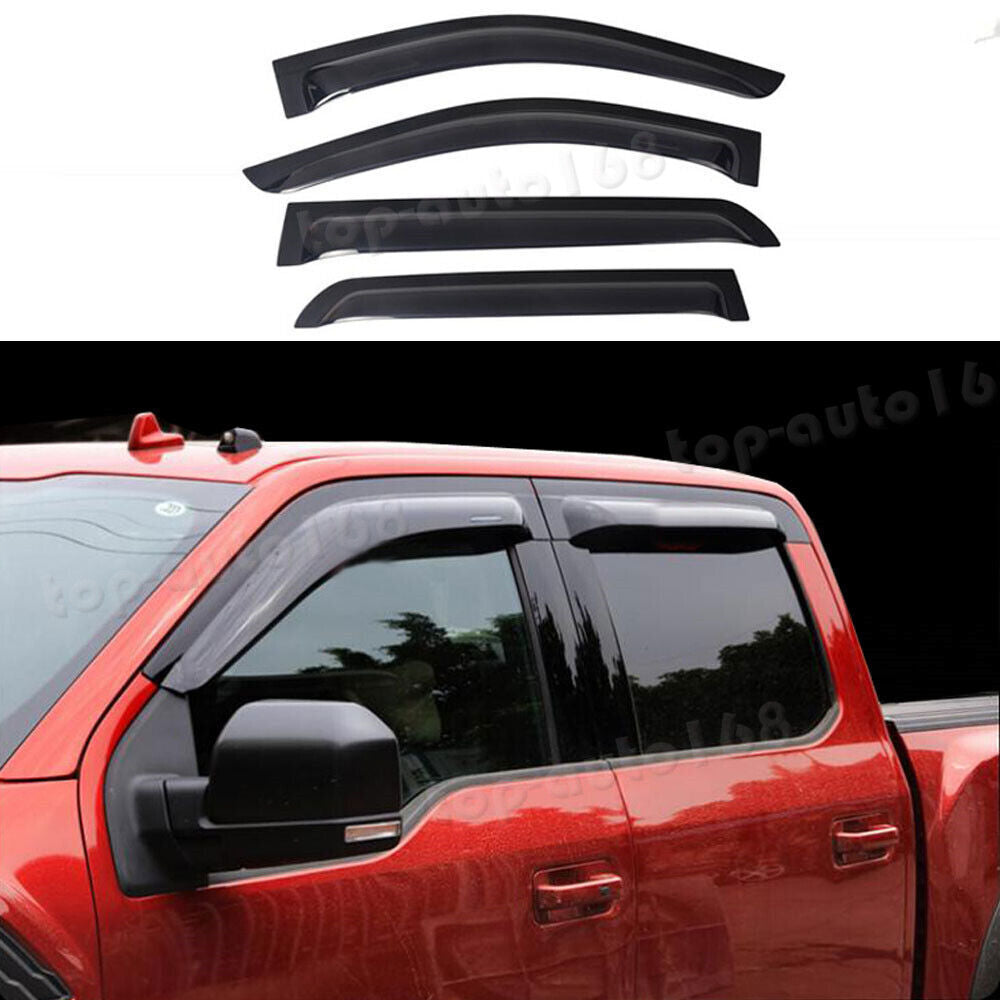 for Ford F-150 4-D 2015-2020 Smoke Window Wind Visors Sun Rain Guard Vent trim
