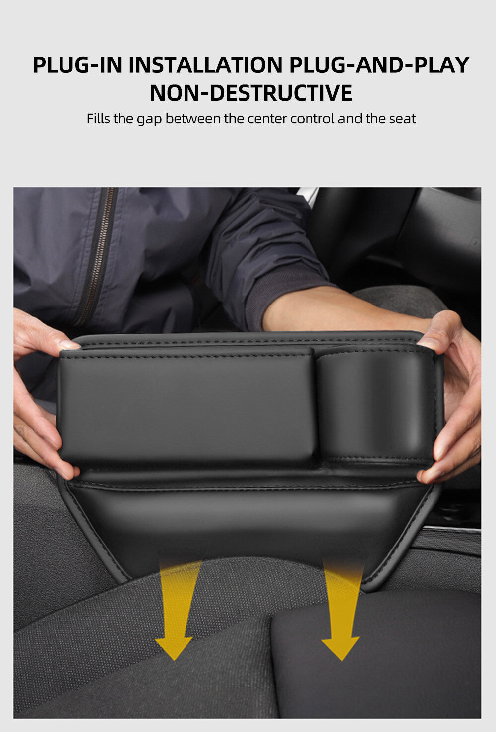 Car for Seat Catcher Gap Cup Holder Side Filler Storage Box Coin Collector Organizer