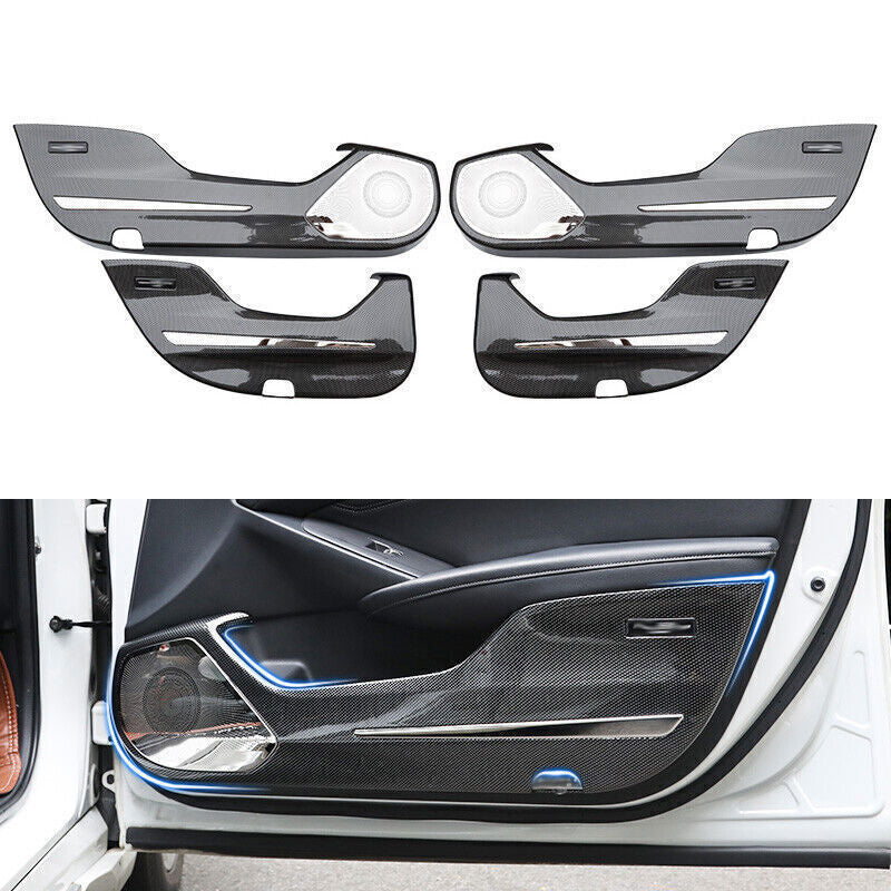 for Honda Accord 2019-2022 ABS Carbon Look Car Door Anti-Kick Panel Cover Guards