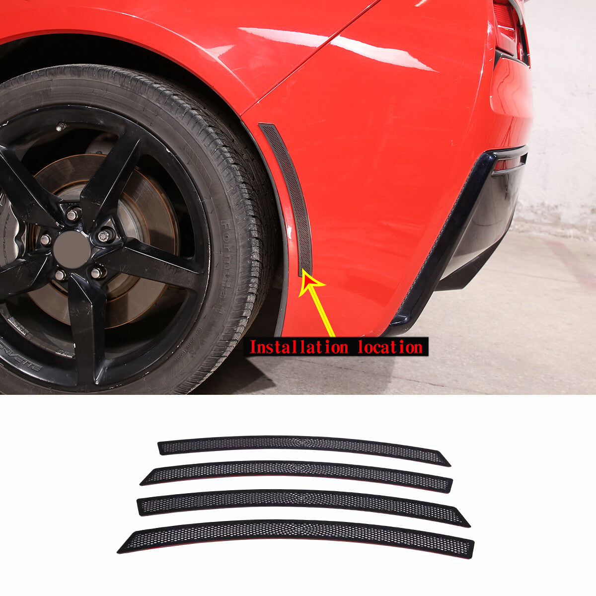 ABS orange door mechanical switch button decorative sticker suitable for Corvette C8 2020-2023- v