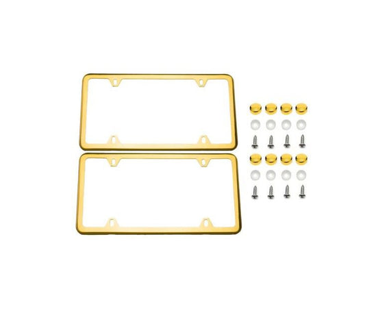 Car license plate frame cover cap rear trunk boot gold-plated for Buick