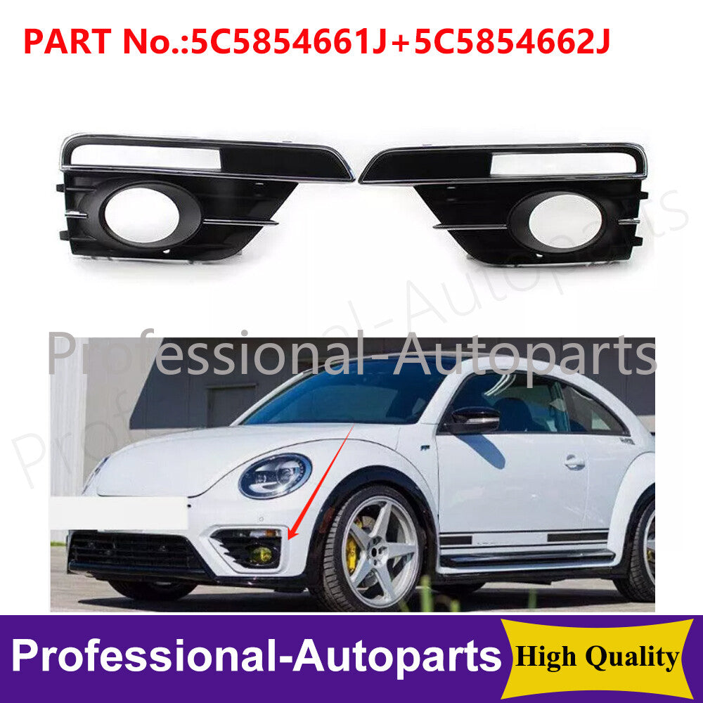 1 pair of front left and right fog lights, grill cover trim, suitable for Volkswagen Beetle 17-19