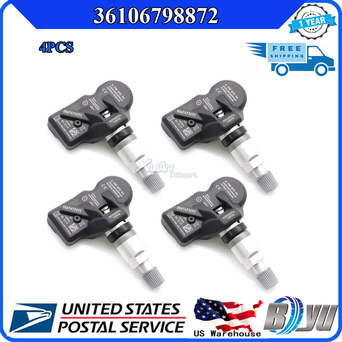 36106798872 433MHz is suitable for BMW TPMS 4x tire pressure monitoring sensor 6798872-04