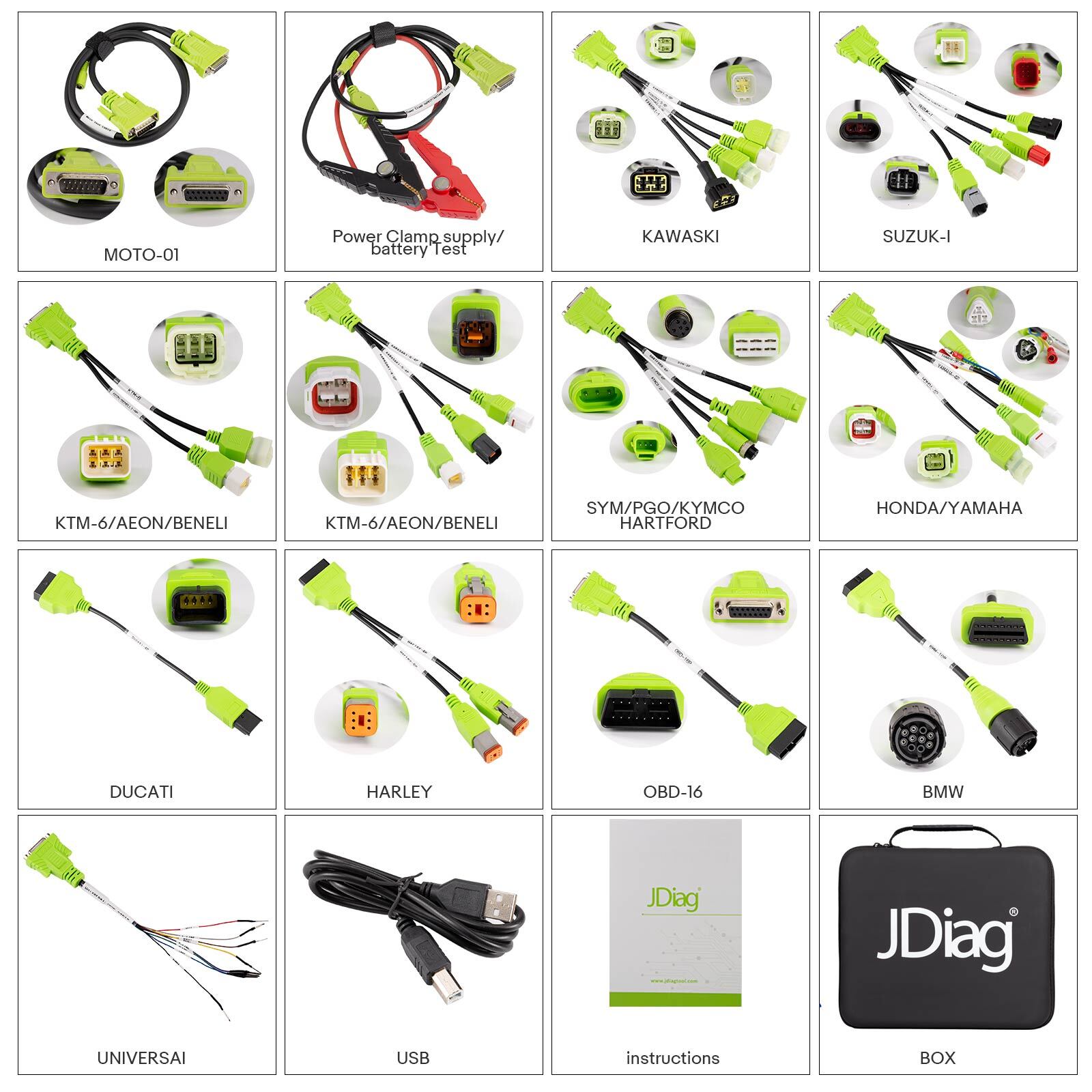 JDiag M300 Motorcycle Diagnostic Scanner Tool Read fault codesClear ABS Test