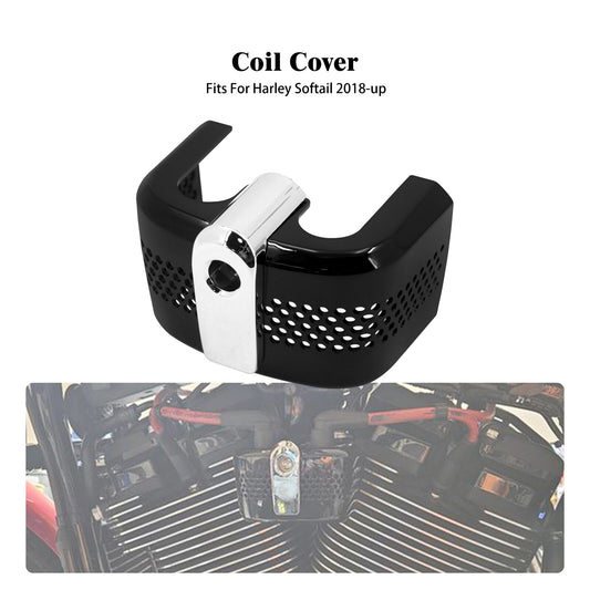 Black ABS Ignition Coil Cover for Harley Softail Breakout Street Fat Bob 18-2024 Q