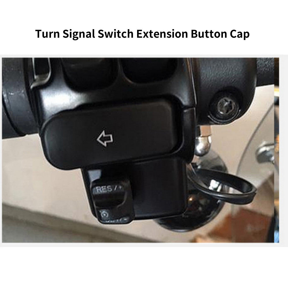 The extended black turn signal switch button cover fits for Harley Softail Sportster. n