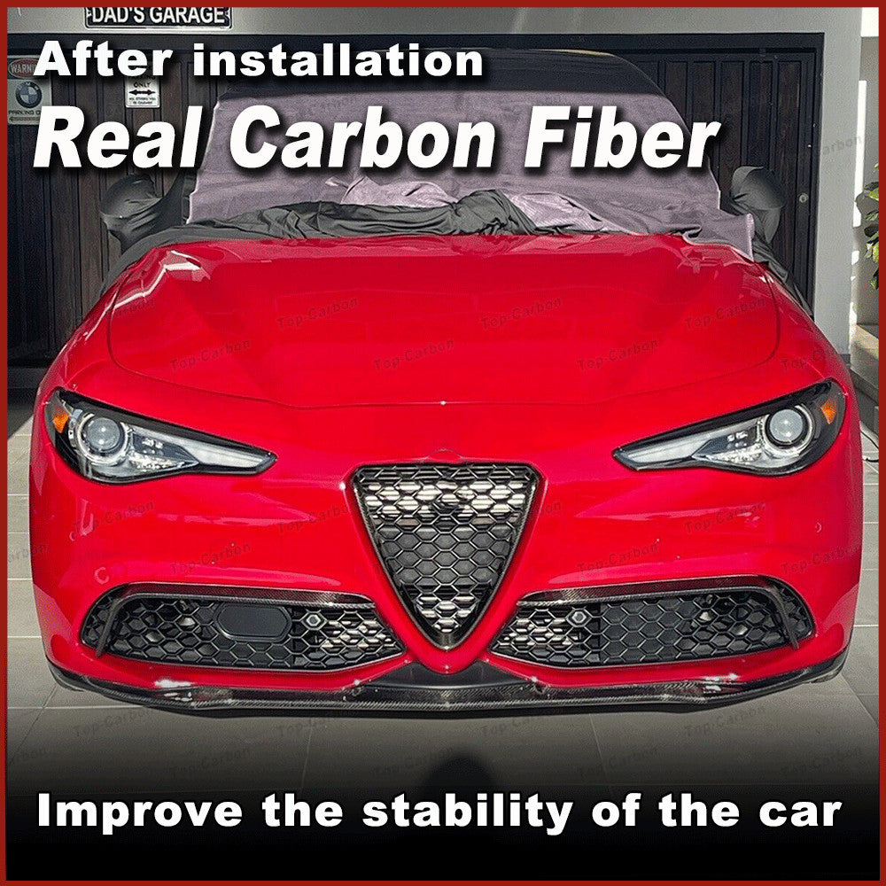 Carbon Fiber Front Bumper Fins Splitter Fit for Alfa Romeo Giulia Sport 2016-21