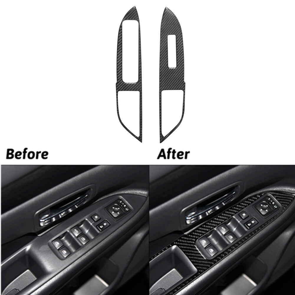2Pcs Red Carbon Fiber Interior Rear Door Panel Cover Trim for Infiniti G37 10-13 v