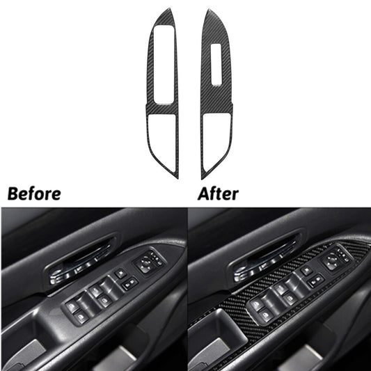 2Pcs Red Carbon Fiber Interior Rear Door Panel Cover Trim for Infiniti G37 10-13 v