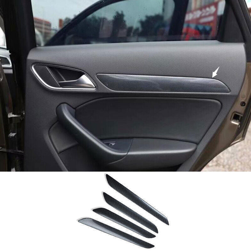 Fit for Audi Q3 2015-18 ABS Carbon Fiber Inner Door Panel Molding Strip Trim 4P