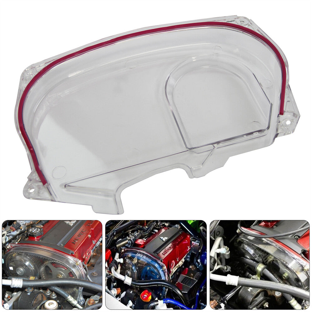 Clear Cam Timing Belt Cover for Mitsubishi Lancer Evolution EVO 9 IX Mivec 4G63