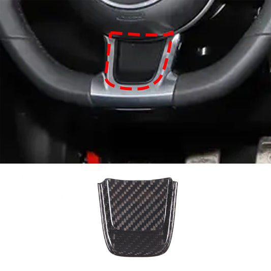 Steering wheel panel cover REA, carbon fiber black, suitable for Fiat 500 595 2020-2023- n