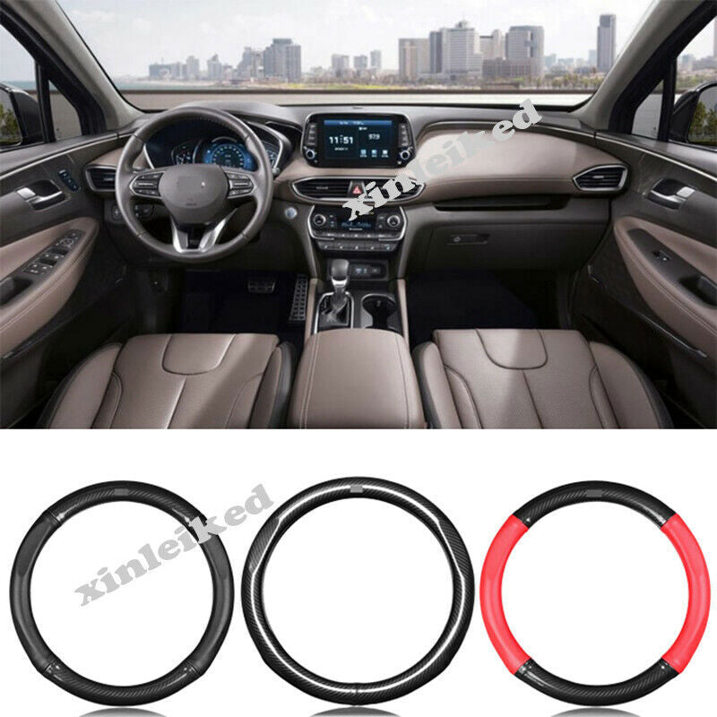 for Hyundai Santa Fe IX45 2019-2021 Leather Steering Wheel Decor Cover Trim 1P