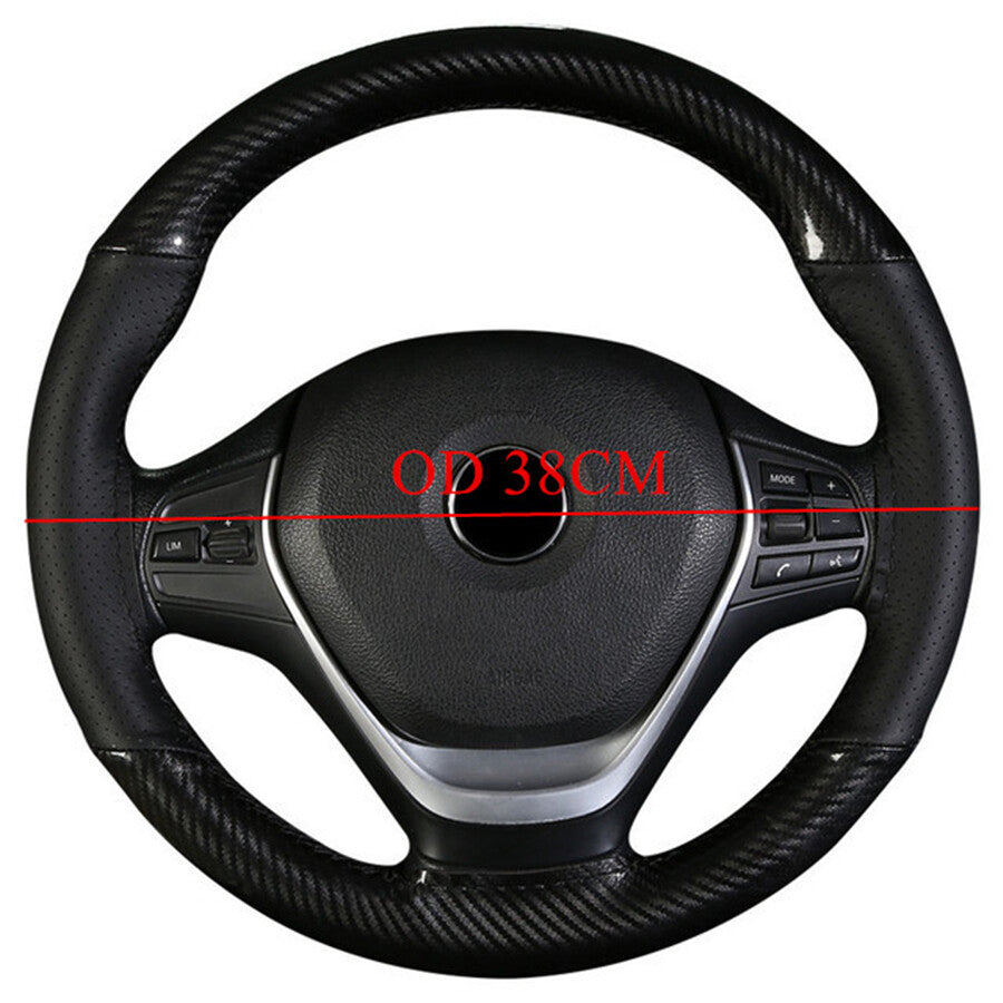 38cm/15in Car Steering Wheel Cover Protector DIY Stitch Wrap With Needles Thread