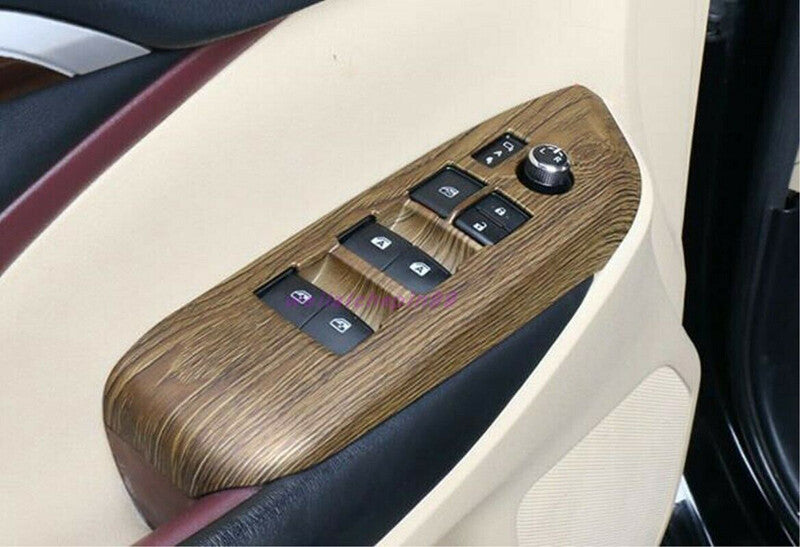 Wood grain Car Interior window switch panel Tirm for Toyota Highlander 2014-2019