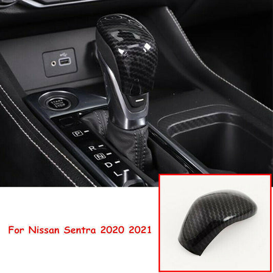 ABS Carbon Fiber Inner Gear Shift Knob Decor Cover Trim for Nissan Sentra 20-22