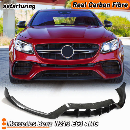 for Mercedes-Benz W213 E63 S 2016-2019 REAL CARBON Front Bumper Lip Spoiler