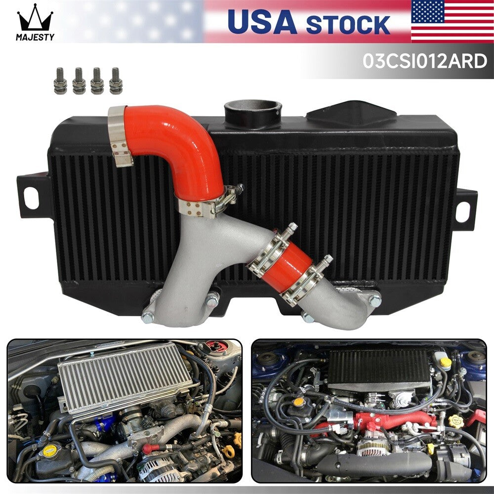 for Subaru 02-07 WRX STI EJ20 EJ25 GD Top Mount Uprated Intercooler +Y Pipe Kit
