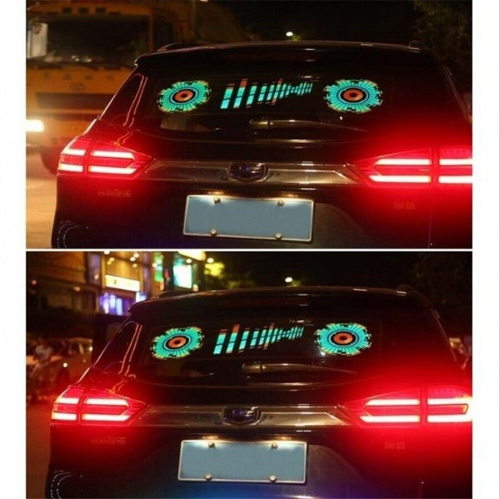 Car Rear Windshield Music Rhythm LED Light Sticker Sound Activated Equalizer 5W. n