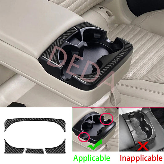 Carbon Fiber Rear Water Cup Holder Trim for Land Rover Discovery Sport 2015-2019