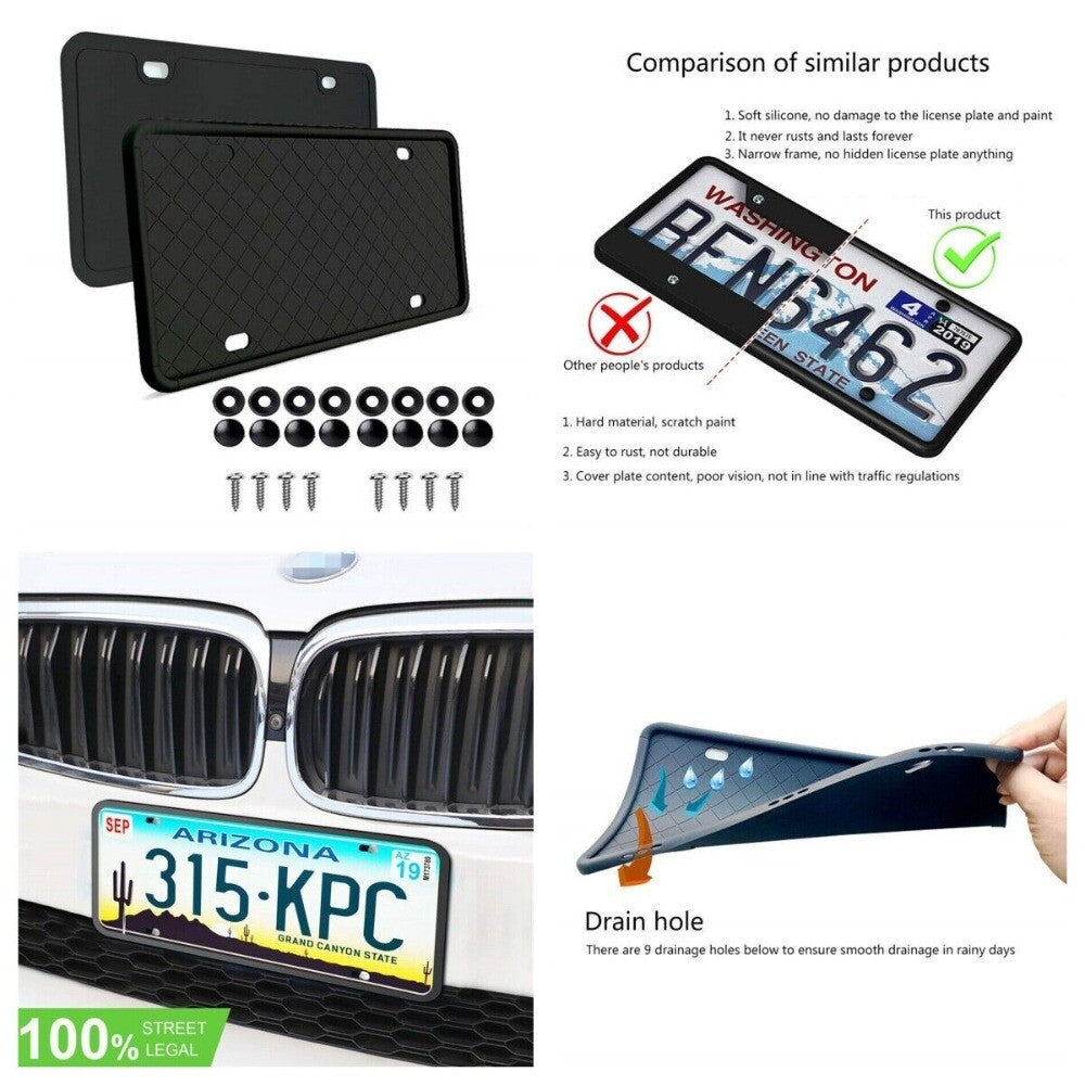 Black License Plate Holder Mounting Adapter Bumper Bracket Frame Auto Car/Truck n