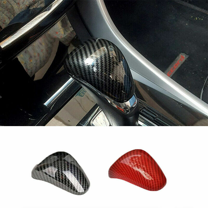ABS Carbon Fiber Look Gear Shift Knob Trim Cover for Honda Accord 9th 2014-2017