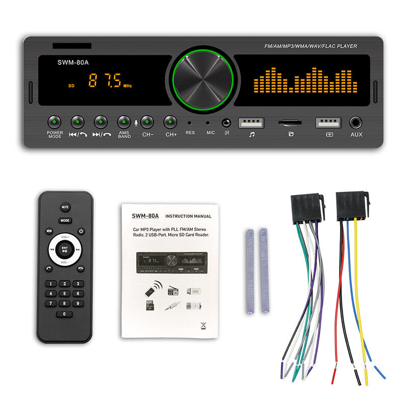 Bluetooth Car Stereo Audio FM/AM AUX Input Receiver SD USB MP3 Radio Player Kit v