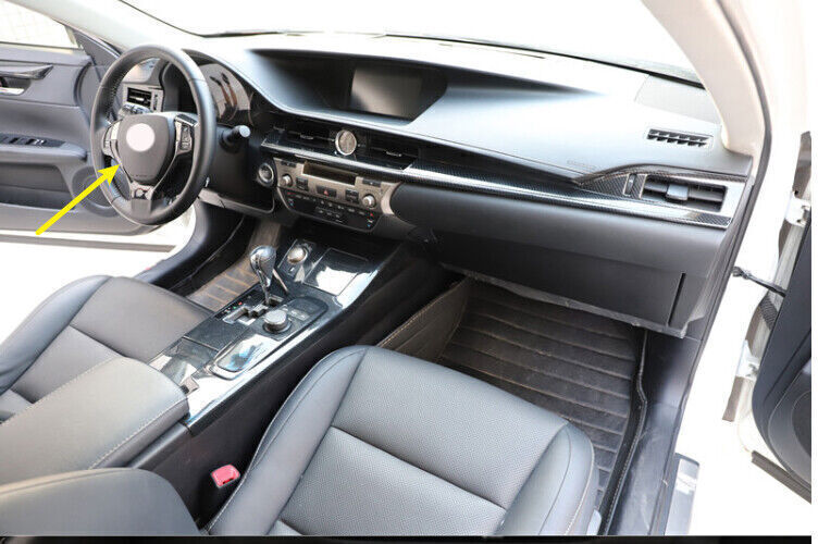 for Lexus ES300h ES350 2013-2015 ABS Carbon Steering Wheel Button Cover Trim n