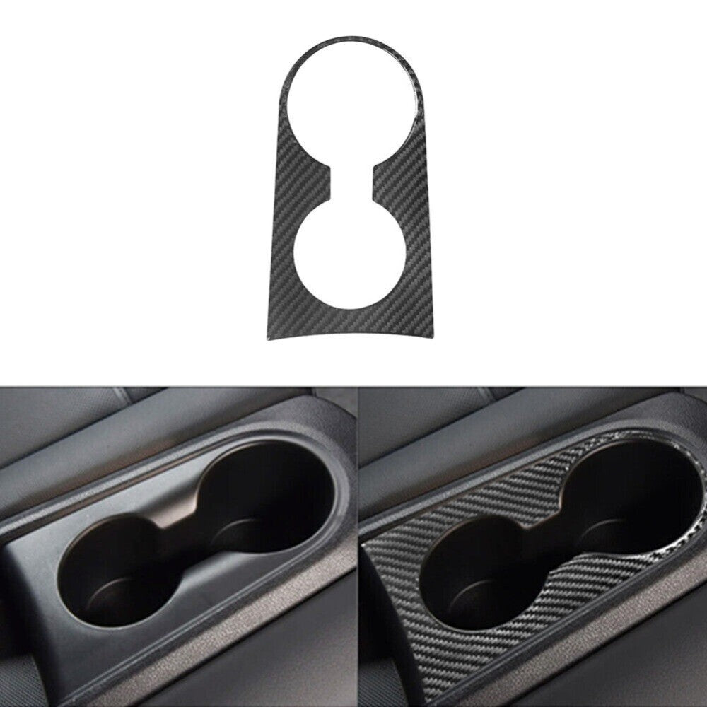 1x Carbon Fiber Rear Cup Hold Frame Cover Trim for Hyundai for Veloster JS 2019-2022 n