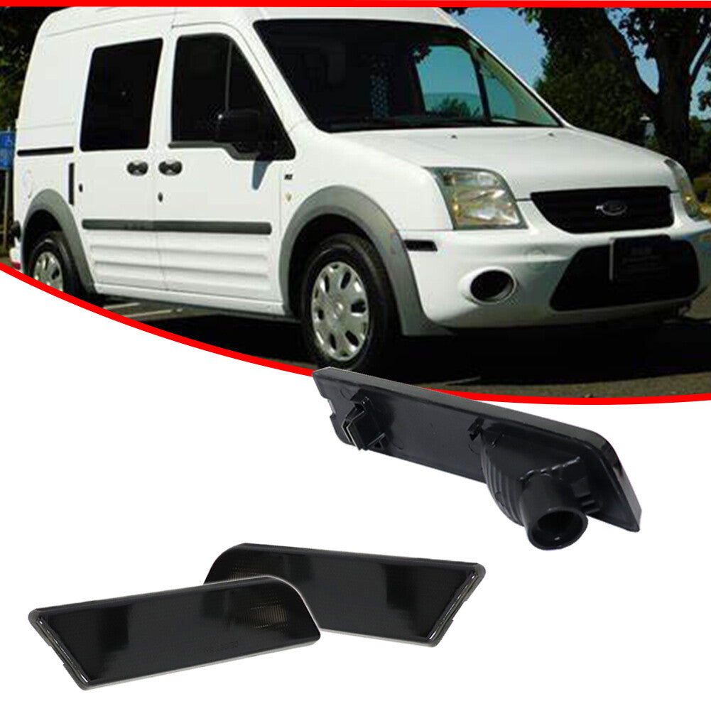 2-Pack Smoked Front Fender Side Marker Light Covers for Ford 10-13 Transit Connect