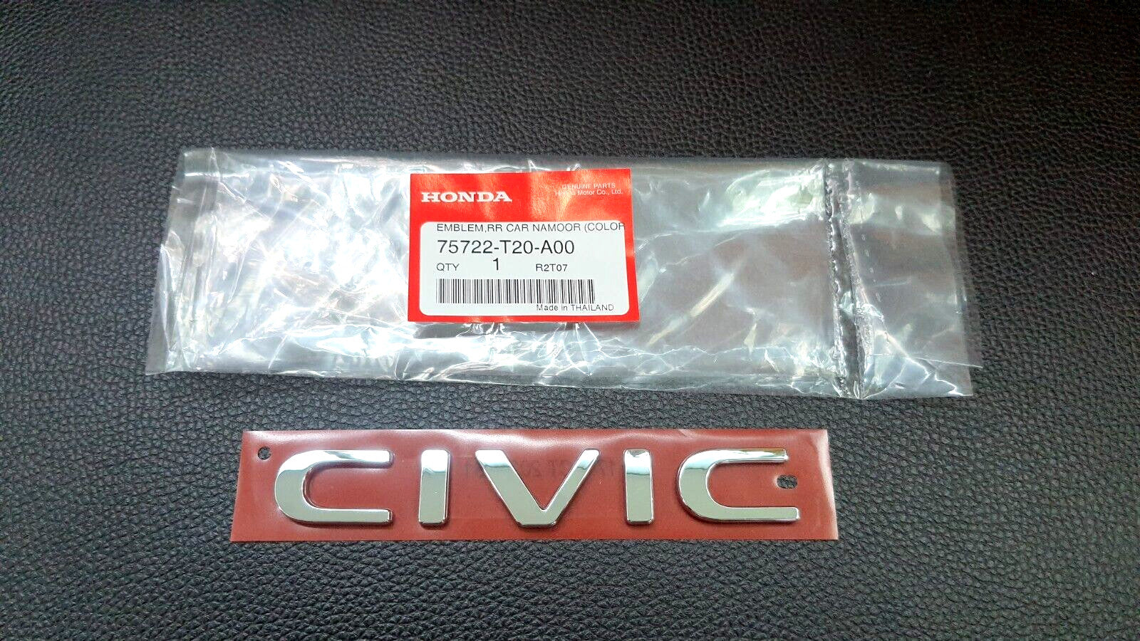 for Civic FE CHRONE logo embroidered badge for rear for Honda for Civic FE 2021-2023.