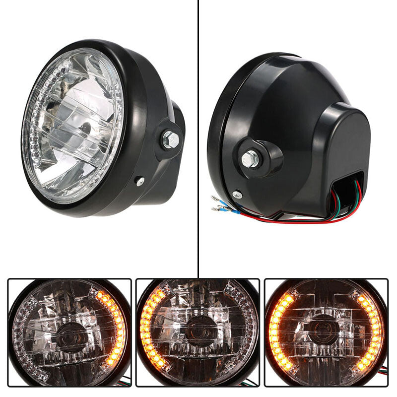 12V 7 35W Retro LED Motorcycle and Bicycle Light Protective Cover Turn Signal Amber Bulb - n