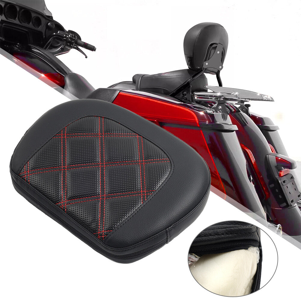 Rear Passenger Sissy Bar Black Backrest Pad for Harley Street Glide FLHX FLHXS
