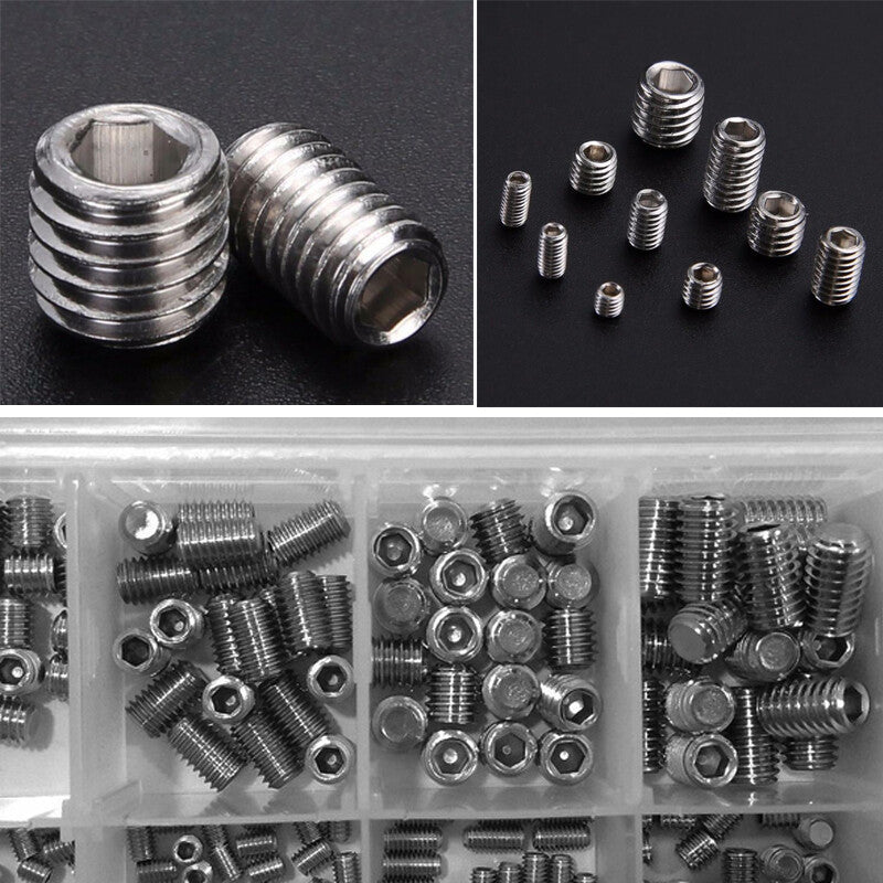 200-piece stainless steel head socket hexagonal screw kit, categorized as M3 M4 M5 M6 M8- n