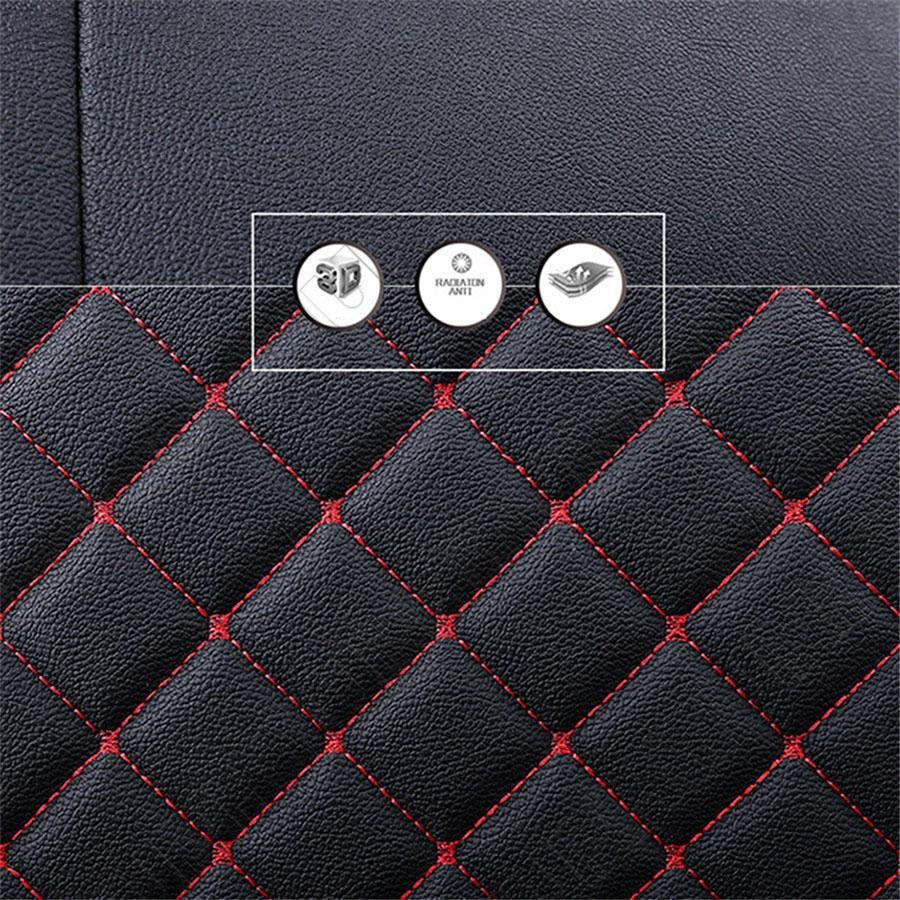 Black  Red Two front for seat covers + Rear for Seat Covers PU leather For Most Modle Q