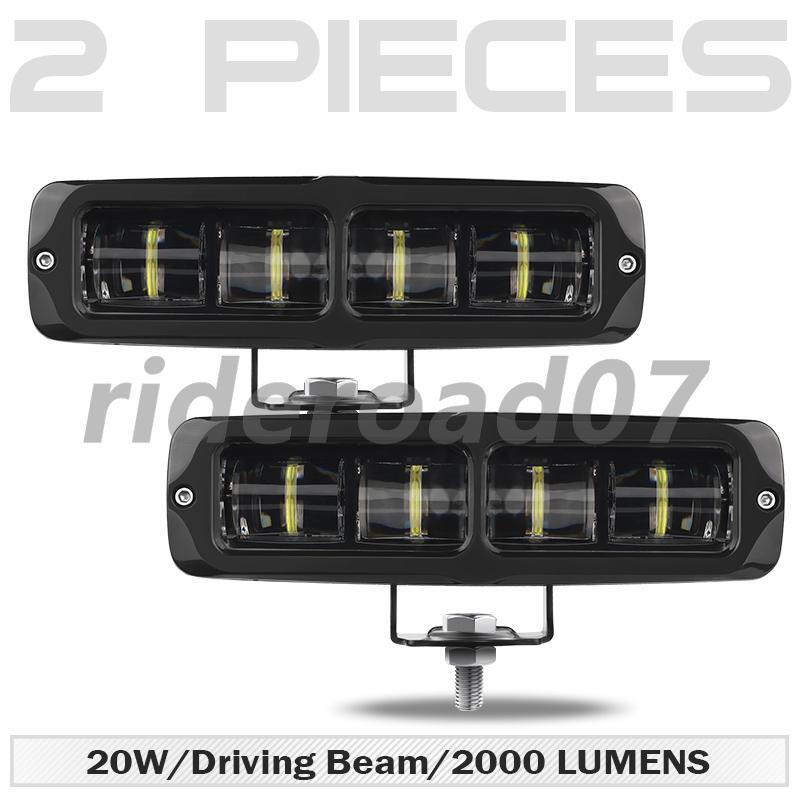 2X 6INCH 6D 20W LED Work Light Bar Spot Pod Fog Driving Truck SUV ATV Motorcycle