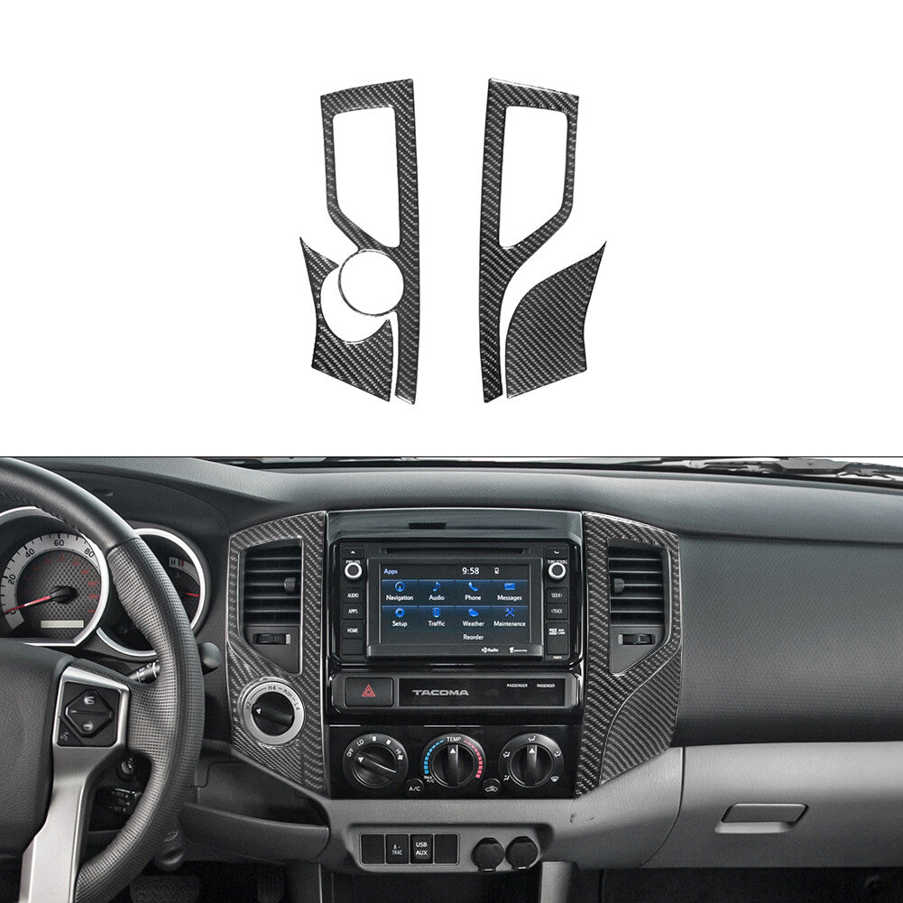 for Toyota Tacoma 2012-2015 4Pcs Center Vent TYP-B 4WD Trim Cover Carbon Fiber