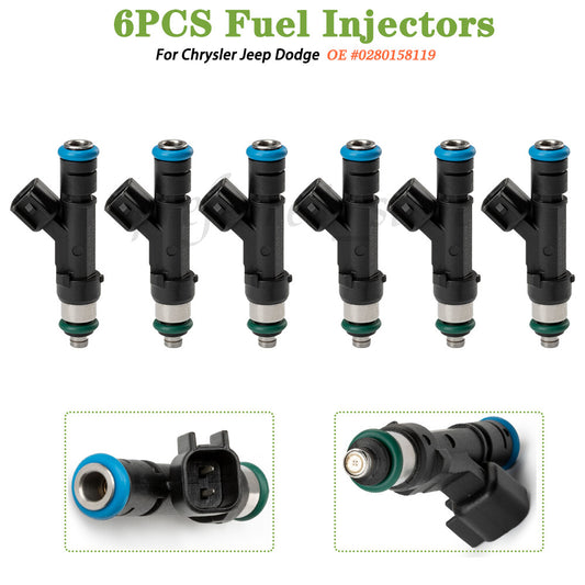 6-piece fuel injector for Jeep for Wrangler , for Dodge Grand Caravan, for Chrysler 3.3L 0280158119- v