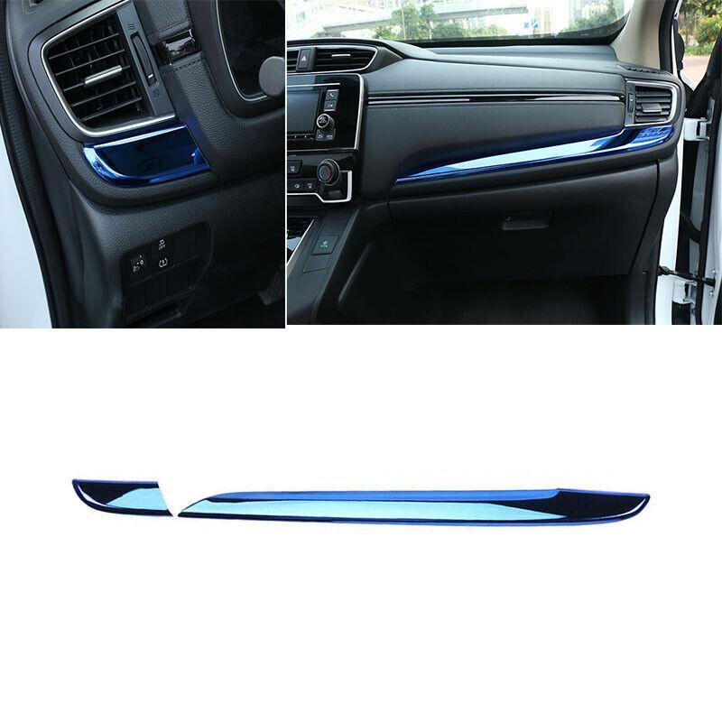 Blue Steel Central Console Dashboard Strip Trim 2PC Fit for Honda CRV 2017-22