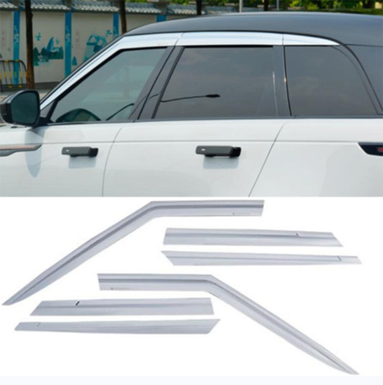 chrome Window Visor Vent Sun Shade Rain Guard 6p for Range Rover Velar 2017-2022