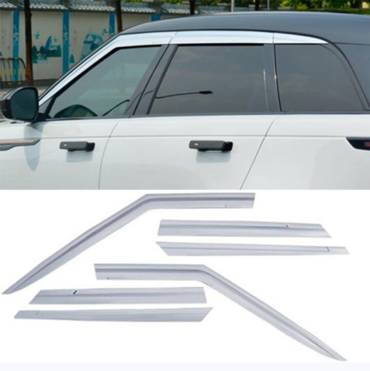 chrome Window Visor Vent Sun Shade Rain Guard 6p for Range Rover Velar 2017-2022