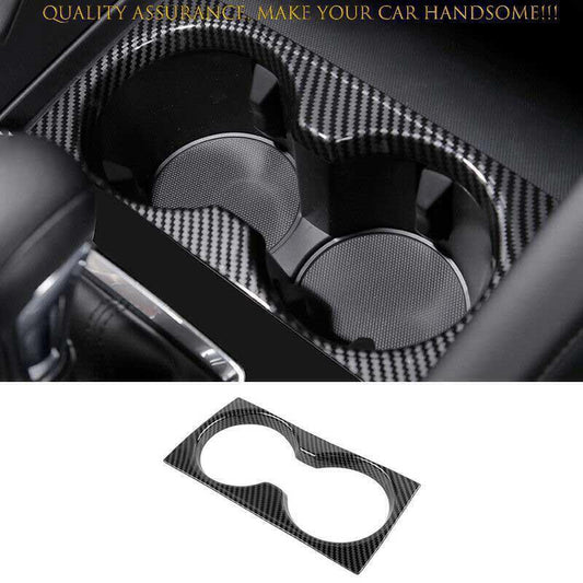 for Mazda 3 Axela 19-23 Carbon Fiber Look Console Water Cup Holder Panel Trim 1X
