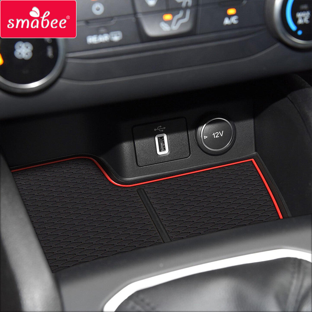 Gate Slot Cup Mat for Ford FOCUS 2019 ~ 2020 Accessories Anti-Slip Door Pad RED
