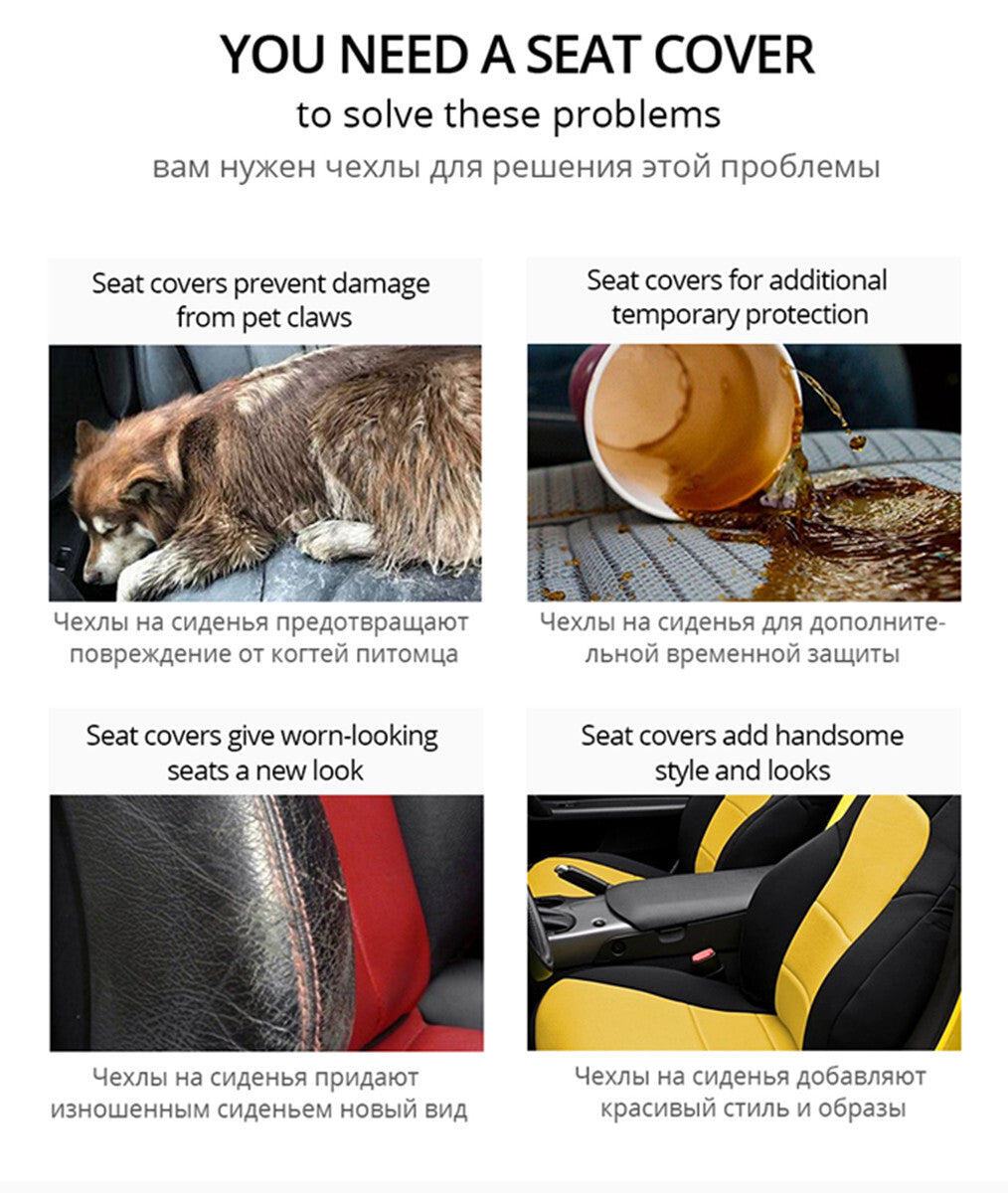 Car for Seat Cover 9pcs Full Set Protector Fit For 5-Seats Car Interior Accessories