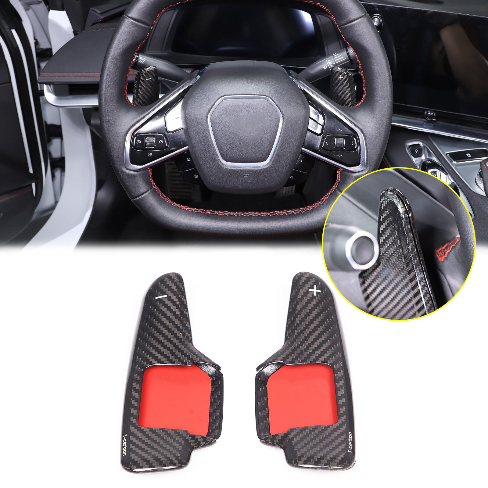 Leather Car Shift Knob Shifter Head for Manual Automatic Transmission- v